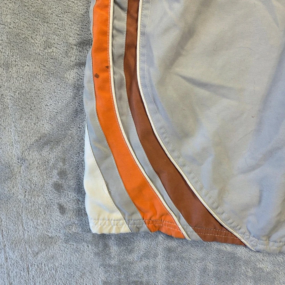 No Boundaries Mens Board Shorts Silver Orange Brown Colorblock 38 Y2k Skater